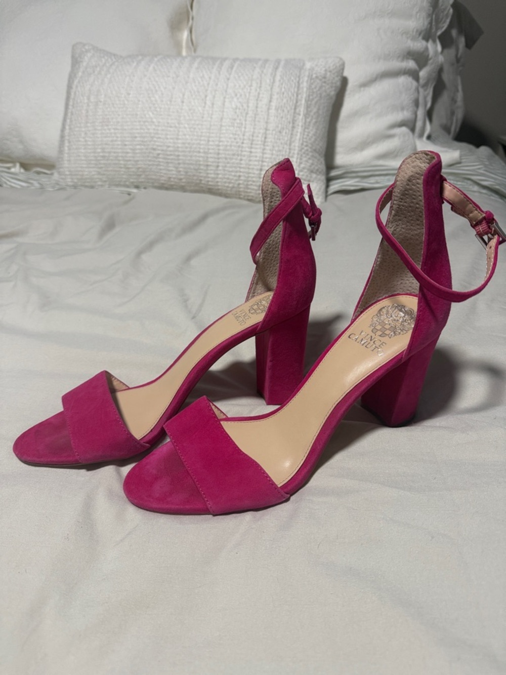 Vince Camuto Fuchsia Suede Block Heels